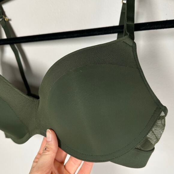 Lively Olive Green All Day No Wire Mesh Side Push Up Bra Size 34C - Picture 3 of 7